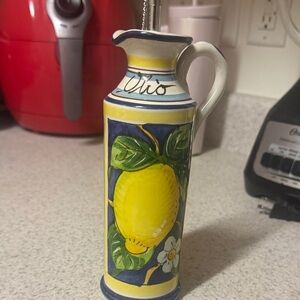 Oster Blue and Yellow Ceramic Oil Dispenser